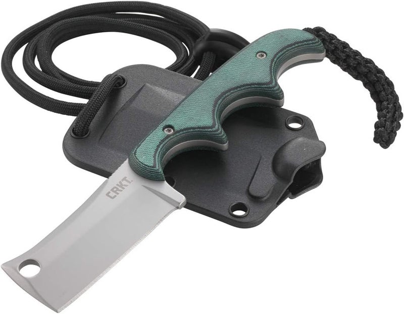 CRKT Minimalist Cleaver Outdoor Survival Fixed Blade Knife with Sheath: Stainless Steel Plain Edge Blade, Micarta Handle, 2383 - Image 3